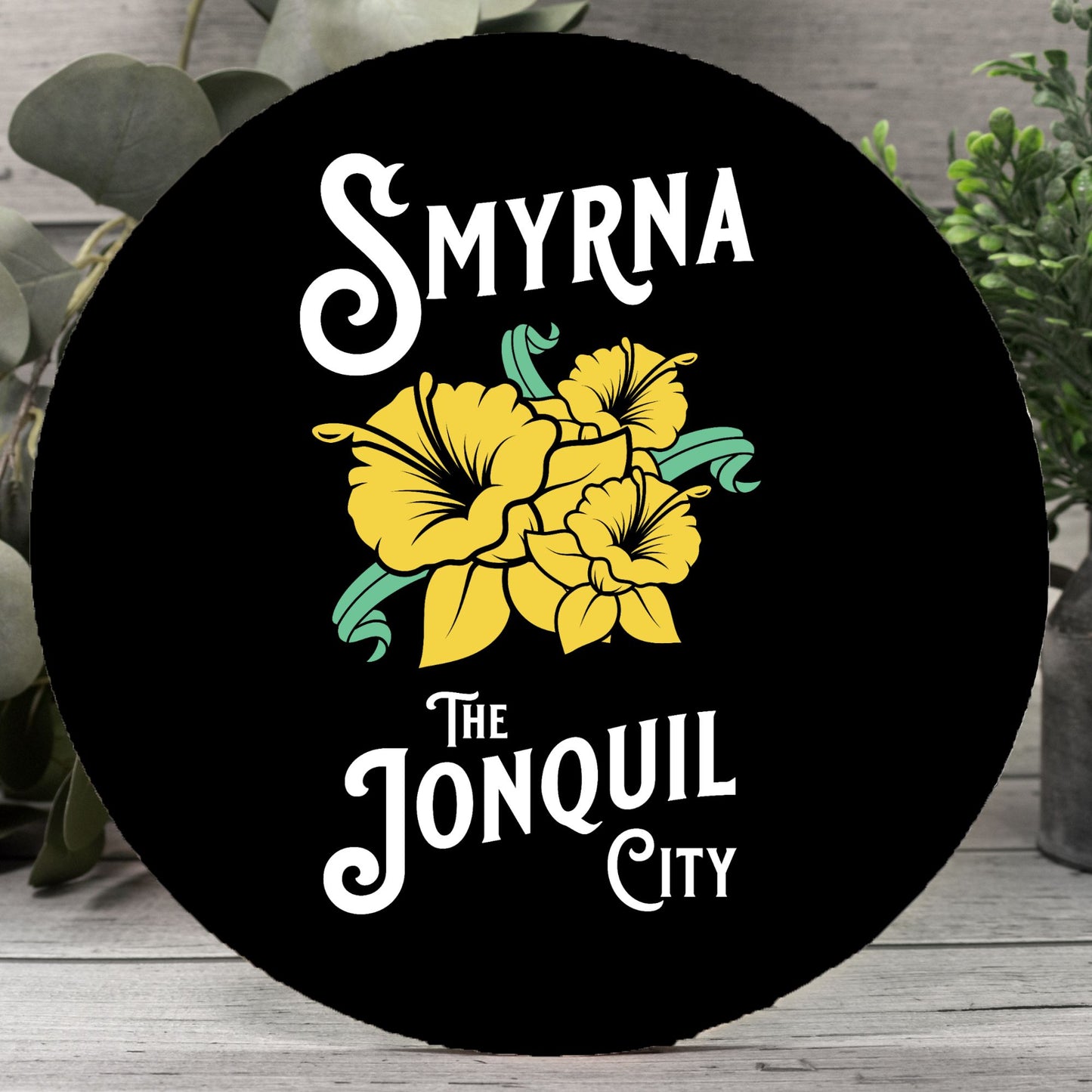 12" Smyrna Jonquil City Wood Sign