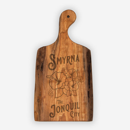 Smyrna Jonquil City Laser Engraved Live Edge Artisan Cutting Board